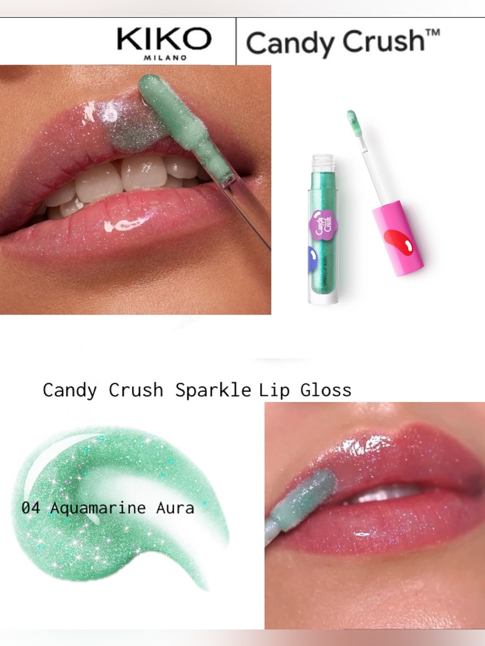 KIKO Milano x Candy Crush™ Sparkle Lip Gloss 04 Aquamarine Aura